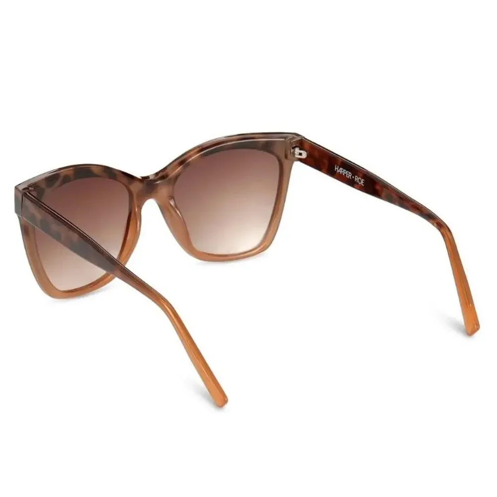 NEW Harper + Roe Demi Gradient Brown Black Women's Sunglasses